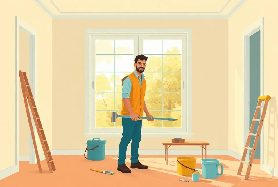 Intérieur rénové après travaux de peinture à Verrières-le-Buisson