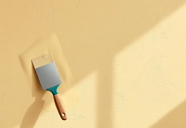 Application d'un enduit décoratif à la lisseuse sur un mur